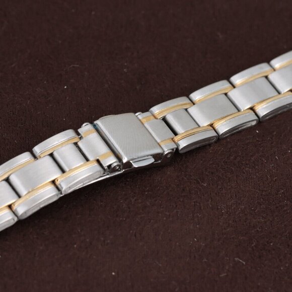 Hadley-Roma 12mm-16mm Gold Plated & Steel Ladies Watch Bracelet/Band, LB5547T - Picture 1 of 3